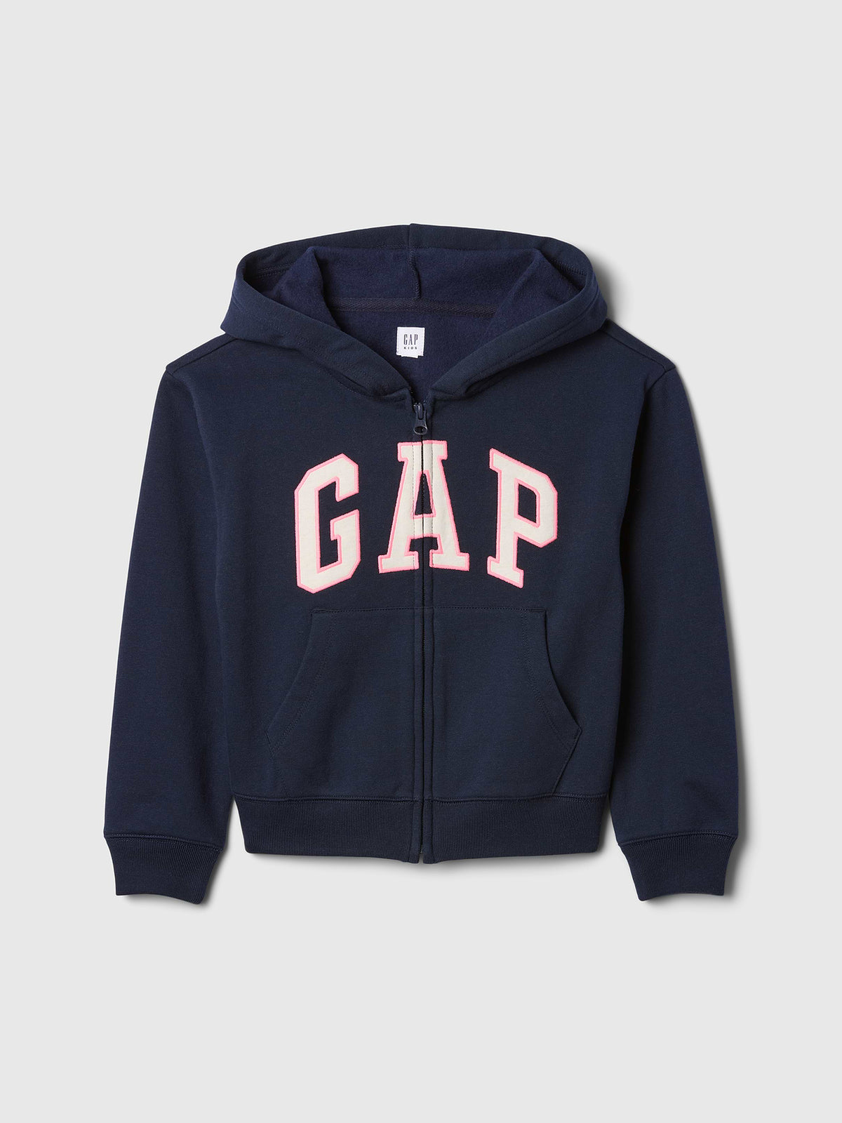 Kids Relaxed Gap Logo Zip Hoodie - Tapestry Navy Logo