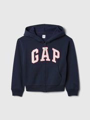 Kids Relaxed Gap Logo Zip Hoodie - Tapestry Navy Logo