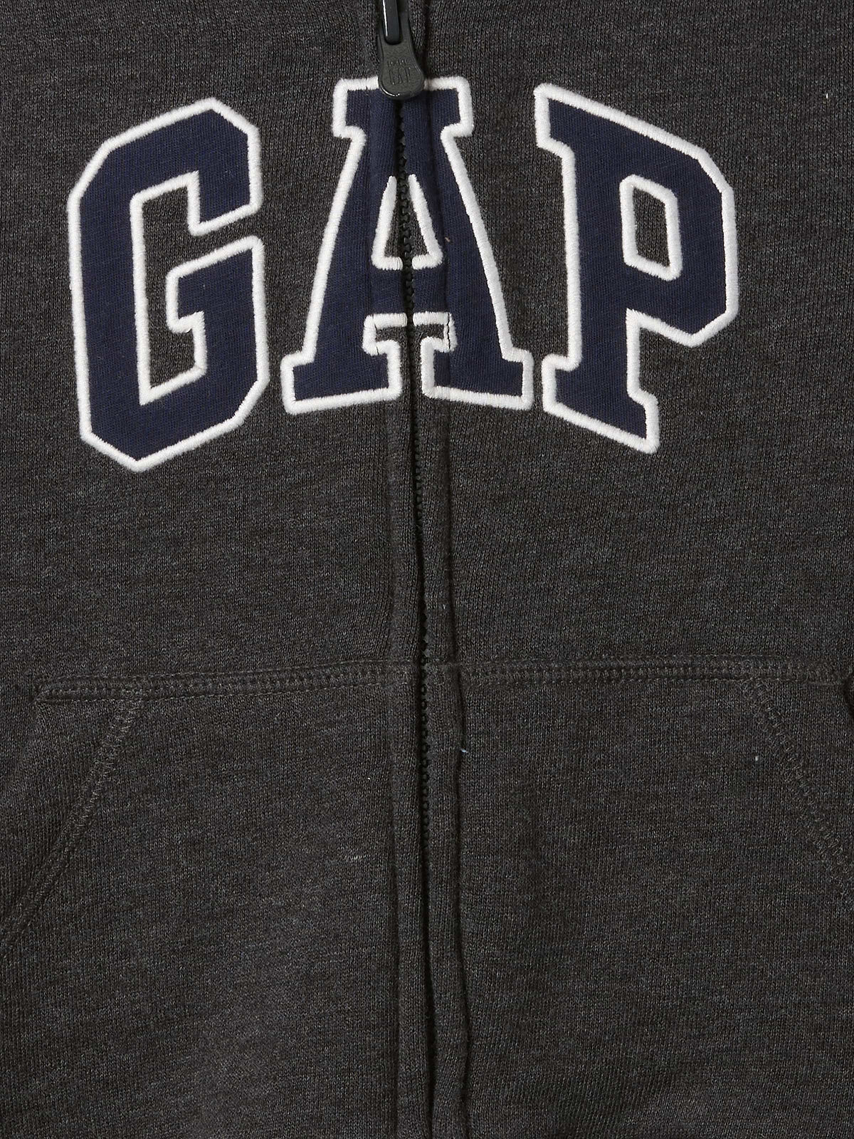 babyGap Relaxed Logo Zip Hoodie - Charcoal Heather Grey