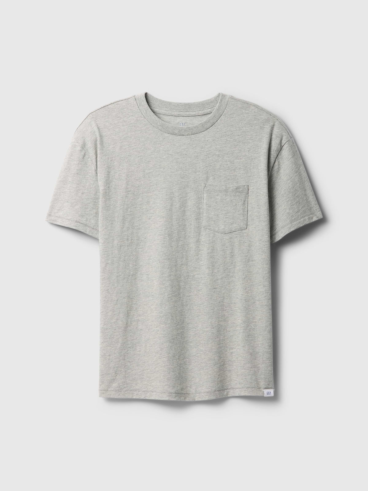Kids Pocket T-Shirt - Gray And White Marl