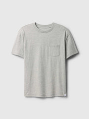 Kids Pocket T-Shirt - Gray And White Marl