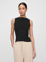 Boatneck Tank Top - Black