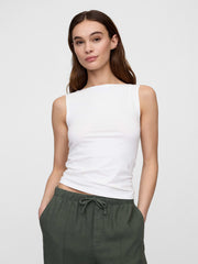 Boatneck Tank Top - White