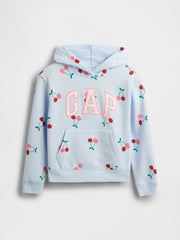 Kids Relaxed Gap Logo Hoodie - Cherry Print Blue