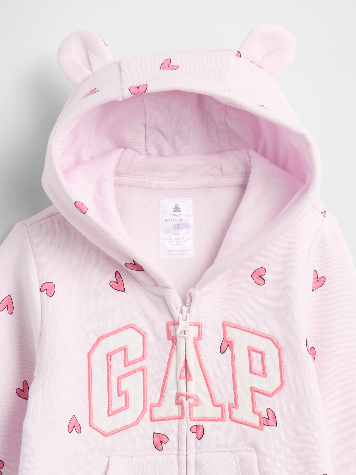 Baby Gap Logo One-Piece - Pink Hearts
