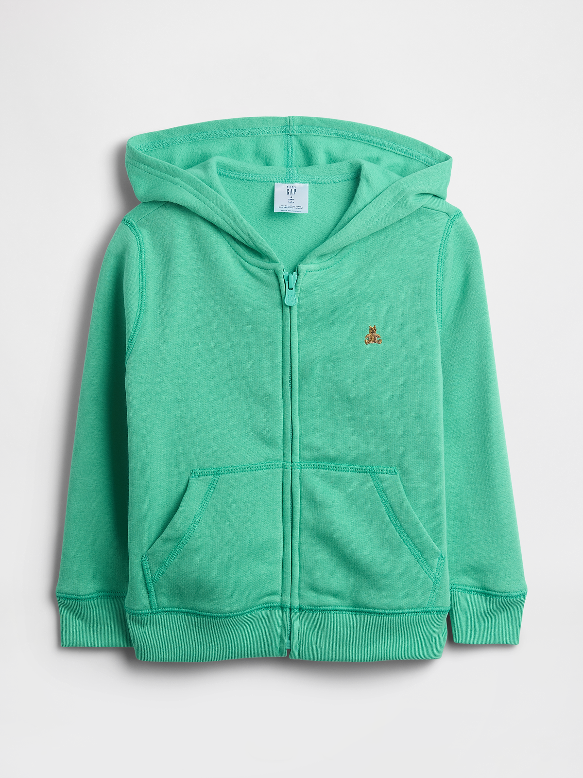 babyGap Brannan Bear Zip Hoodie - Bright Meadow Green