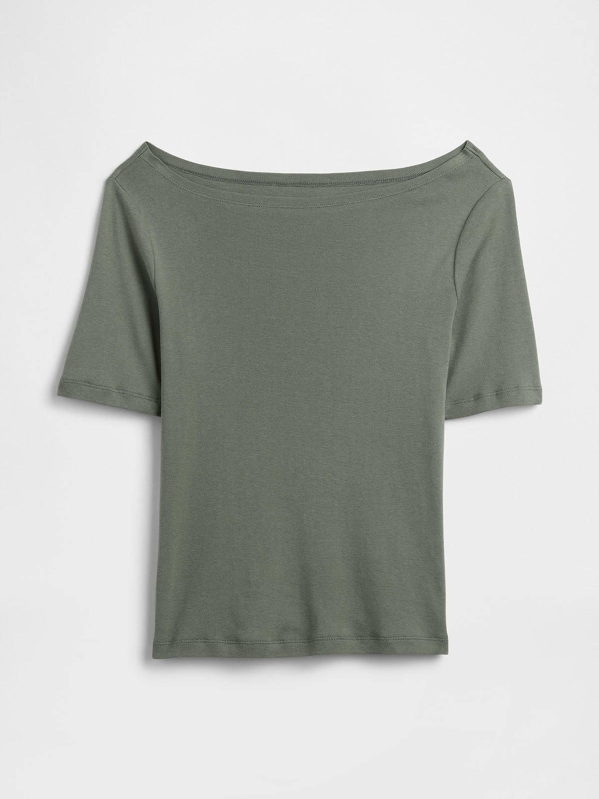 Modern Ribbed Boatneck T-Shirt