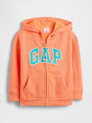 babyGap Relaxed Gap Logo Zip Hoodie - Neon Orange Bolt