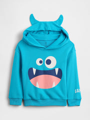 babyGap French Terry Graphic Hoodie - Surf Turquoise Monster