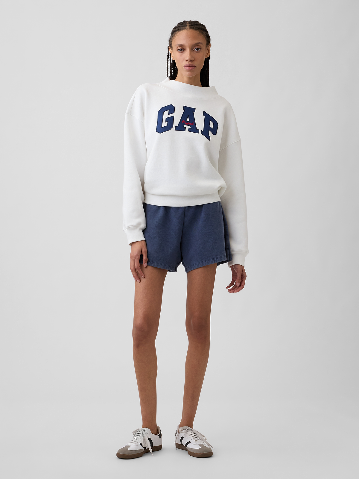 Oversized Gap Logo Mockneck Tunic Sweatshirt