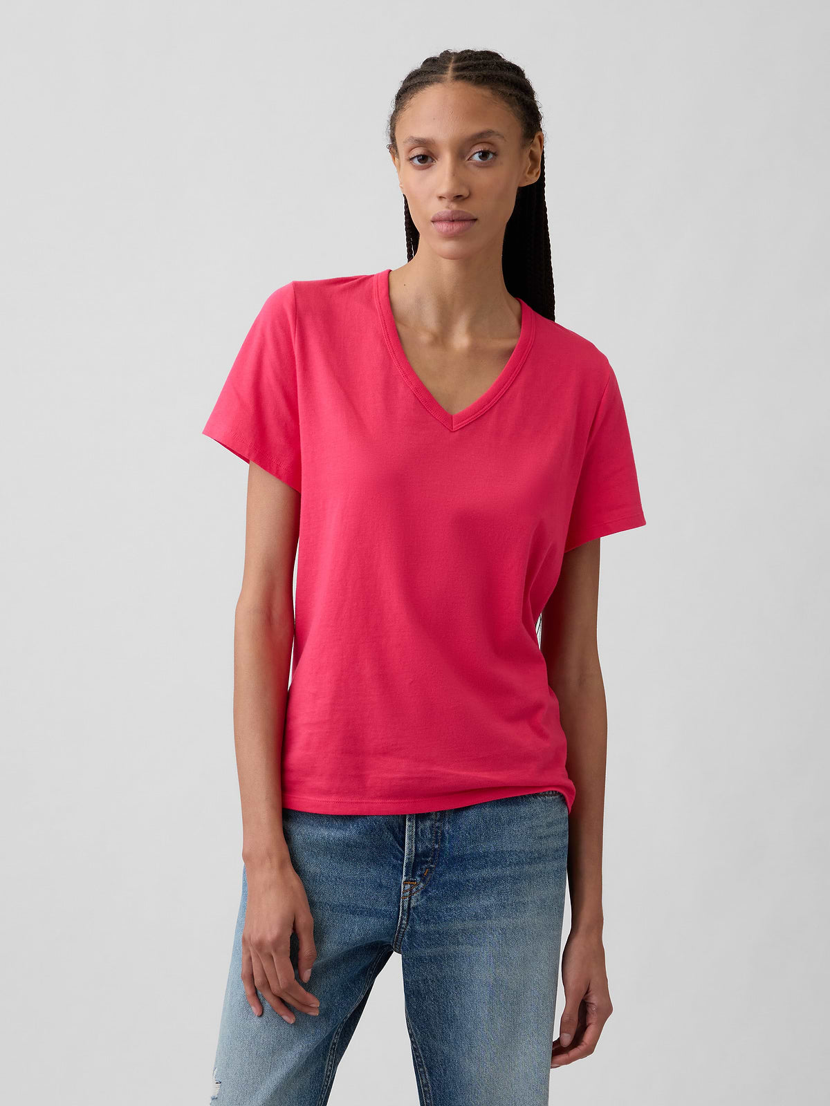 Favorite V-Neck T-Shirt - Summer Azalea Pink