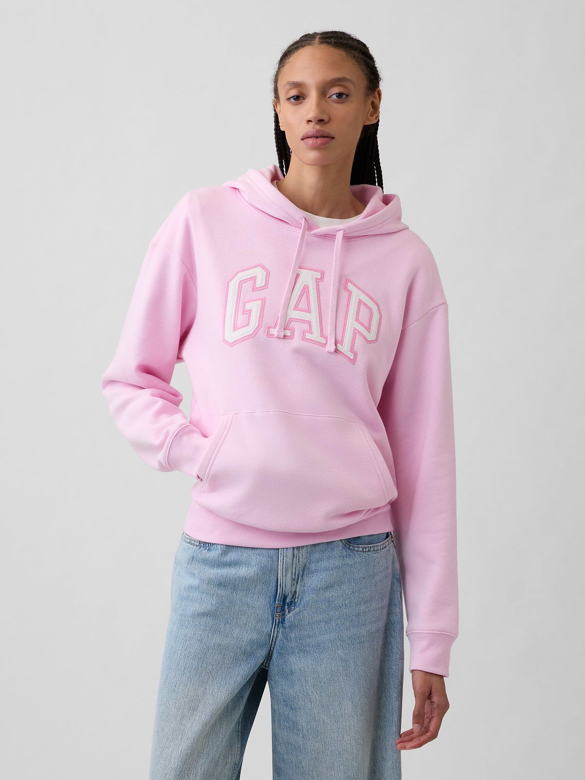 Relaxed Gap Logo Hoodie - Primrose Pink