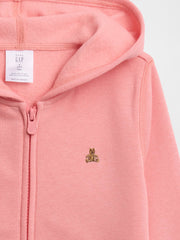 babyGap Brannan Bear Zip Hoodie - Bright Guava Pink