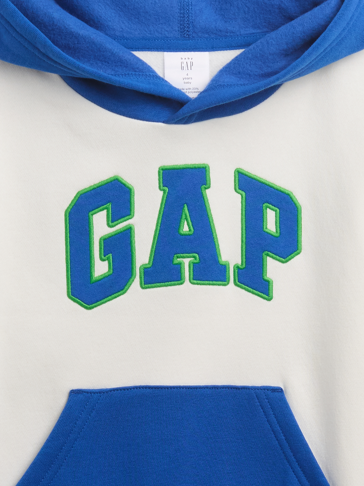 babyGap Relaxed Colorblock Logo Hoodie - Admiral Blue Multi
