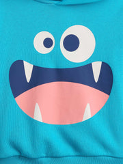 babyGap French Terry Graphic Hoodie - Surf Turquoise Monster