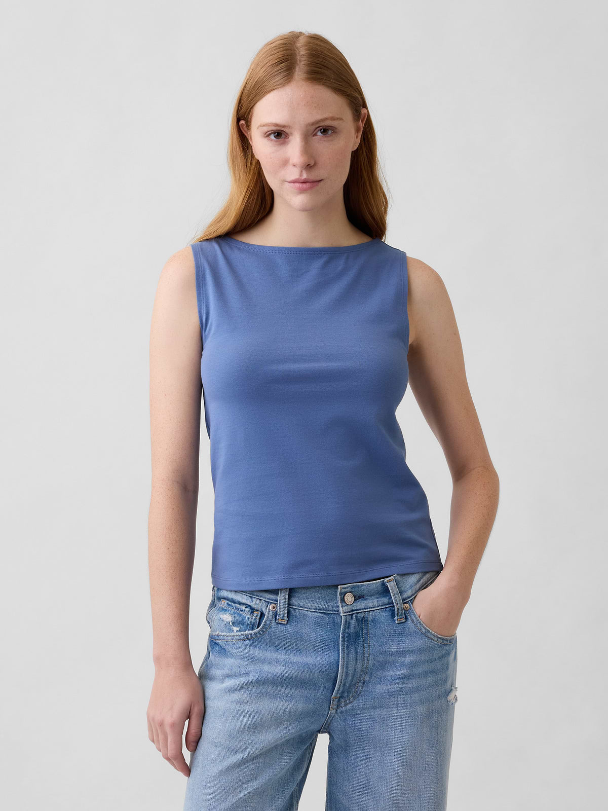 Boatneck Tank Top - Bainbridge Blue