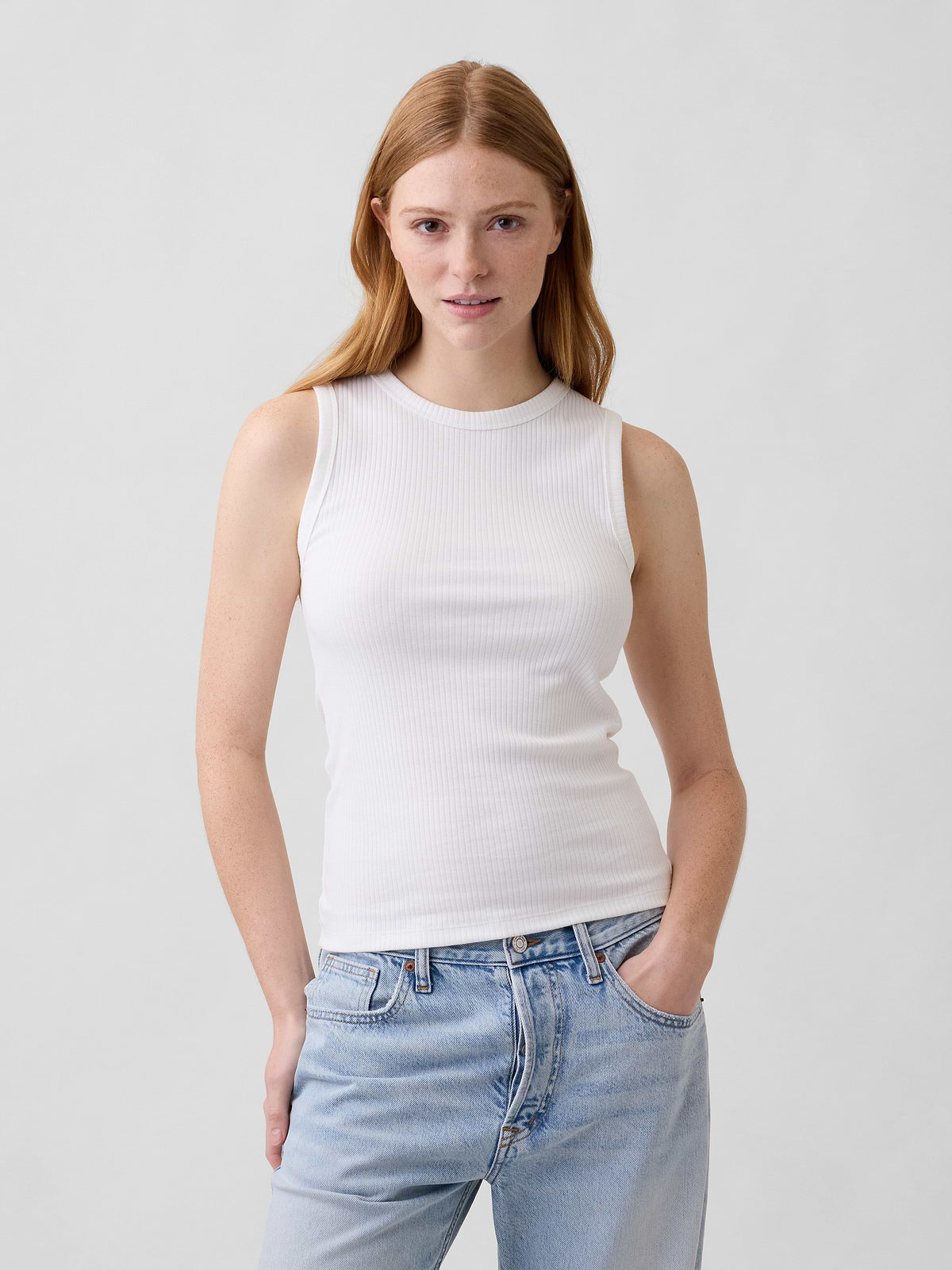 Ribbed Shell Tank - New Off White
