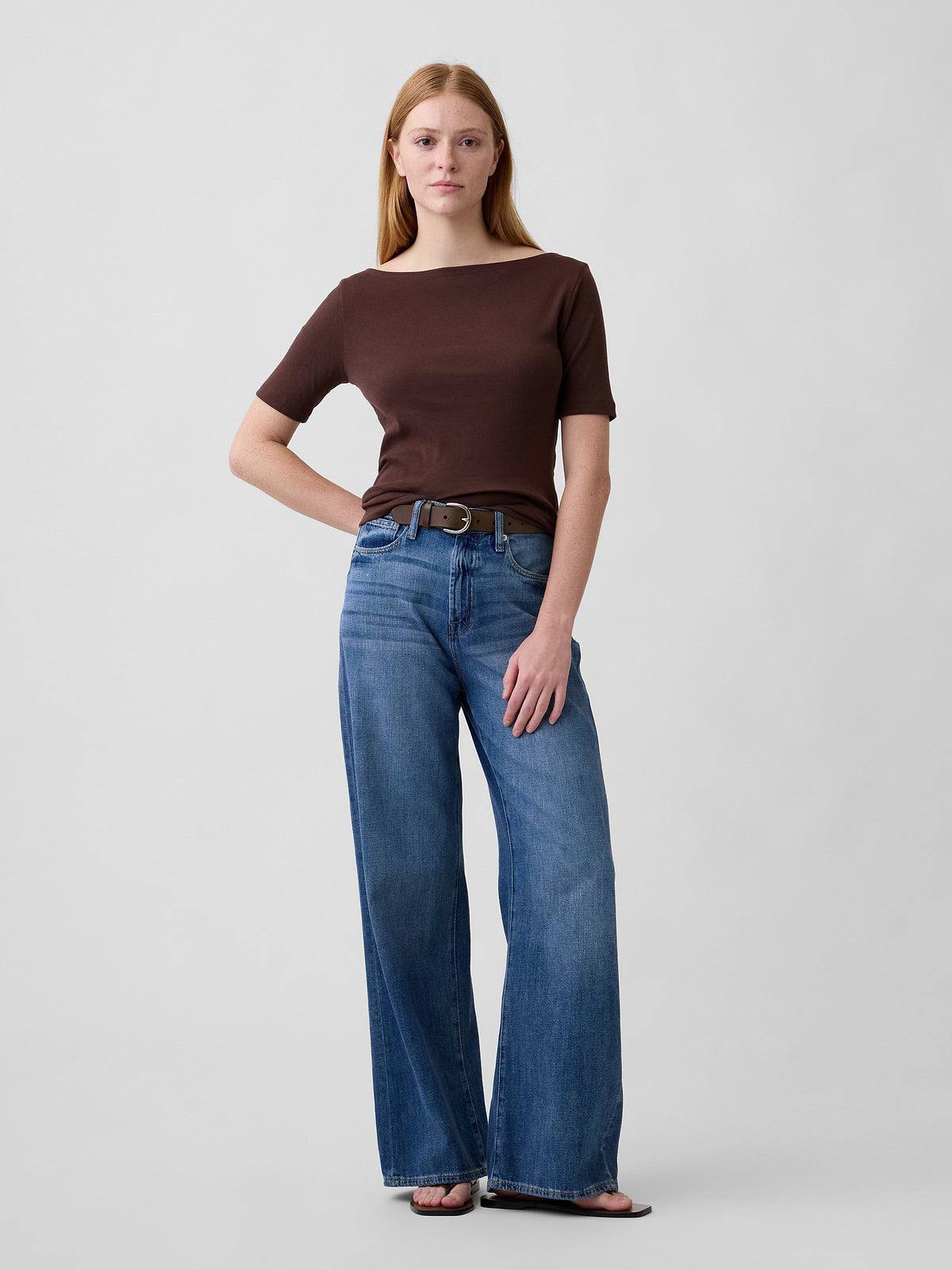 Modern Ribbed Boatneck T-Shirt