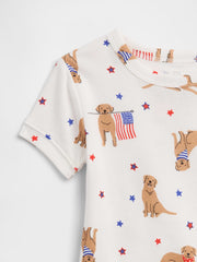 Kids & babyGap Americana Dog PJ Set - White Fourth Of July