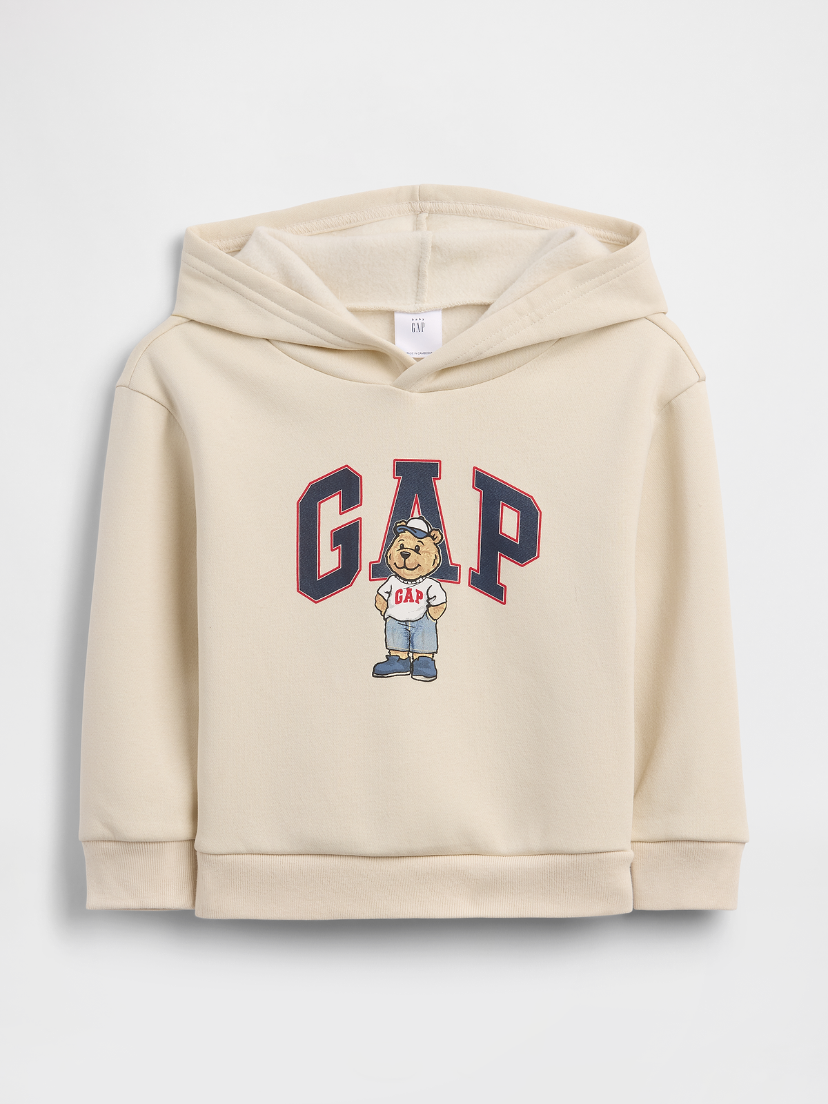 babyGap Relaxed Brannan Bear Logo Hoodie - Americana Bear White