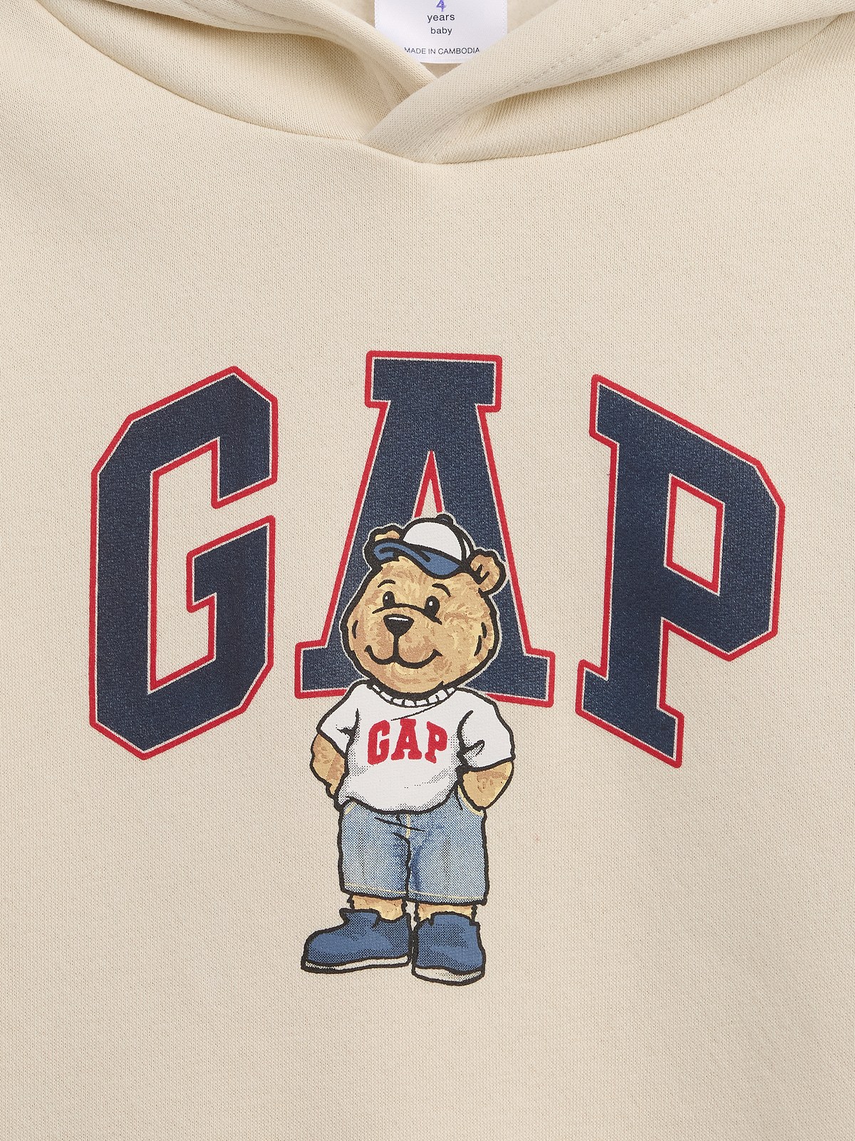 babyGap Relaxed Brannan Bear Logo Hoodie - Americana Bear White
