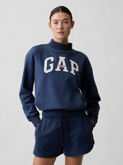 Oversized Gap Logo Mockneck Tunic Sweatshirt - Vintage Navy