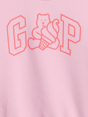 babyGap Logo Relaxed Crewneck Sweatshirt - Primrose Pink Ice Cream