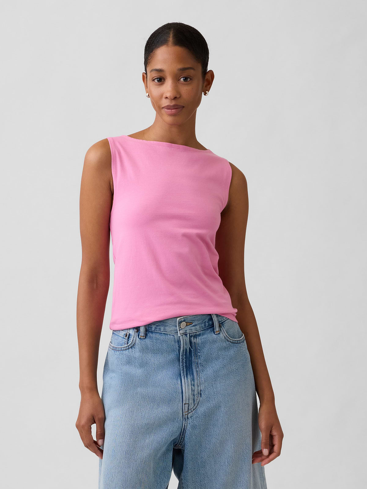 Boatneck Tank Top - French Pink