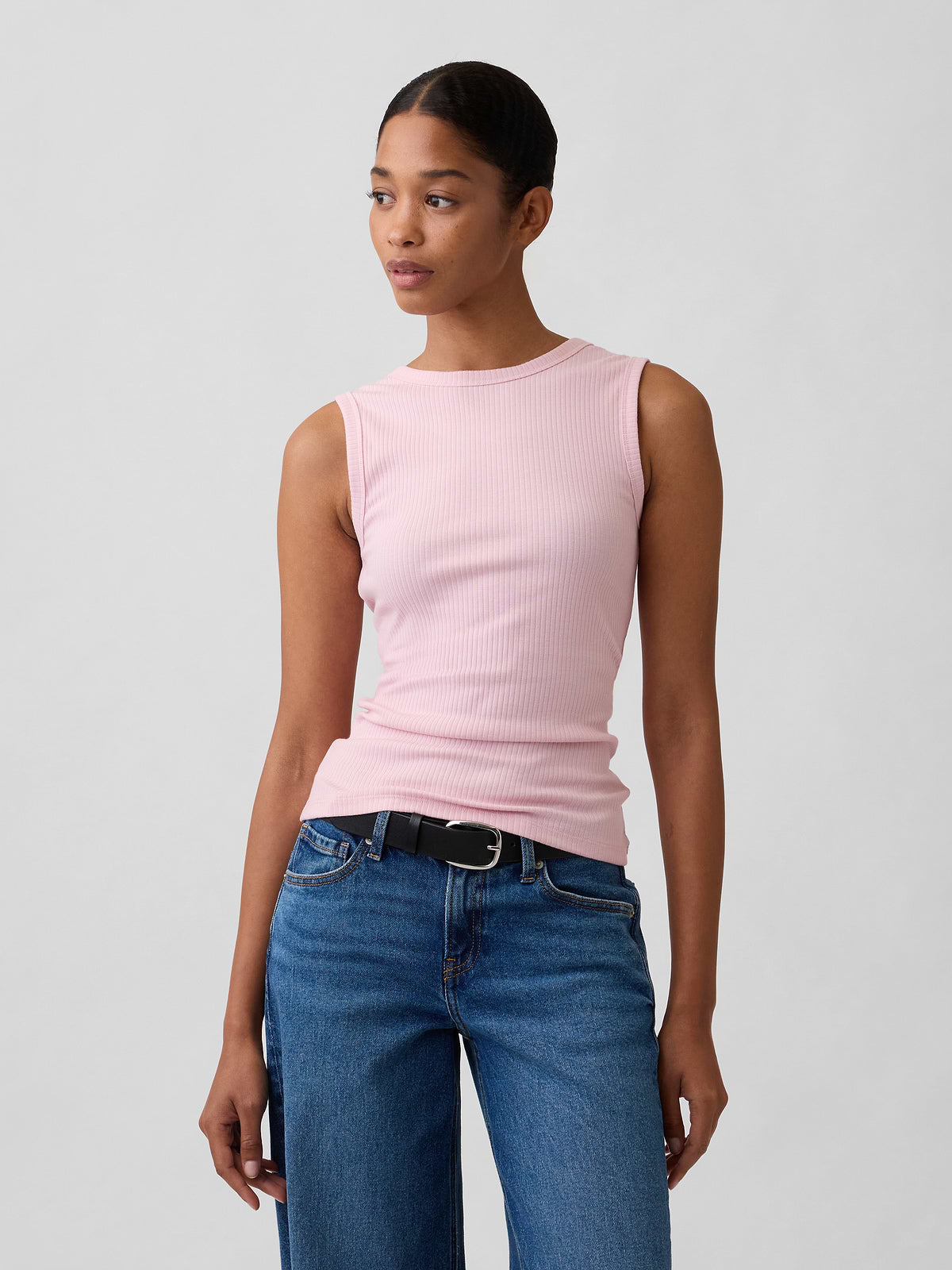 Ribbed Shell Tank - Pure Pink