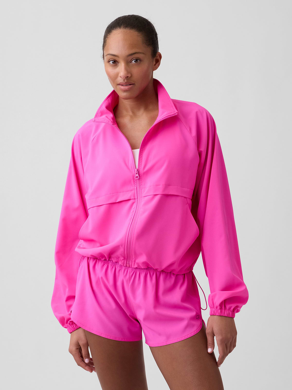 GapFit Oversized Runaround Track Jacket - Standout Pink