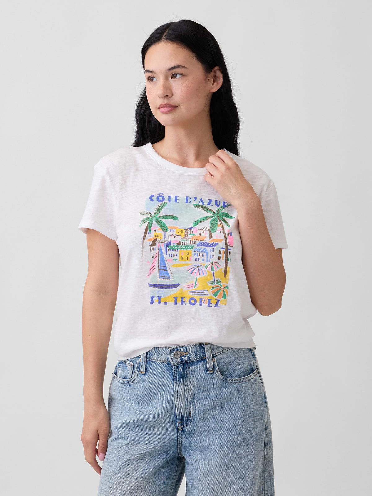 ForeverSoft Relaxed Crewneck T-Shirt - White Graphic