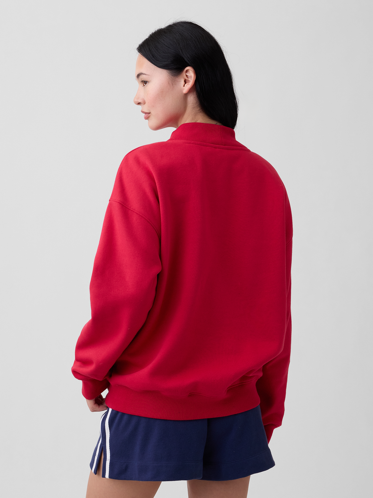 Oversized Gap Logo Mockneck Tunic Sweatshirt