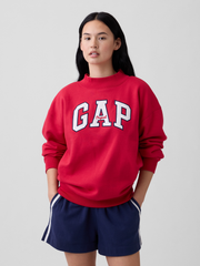 Oversized Gap Logo Mockneck Tunic Sweatshirt - Crimson Red