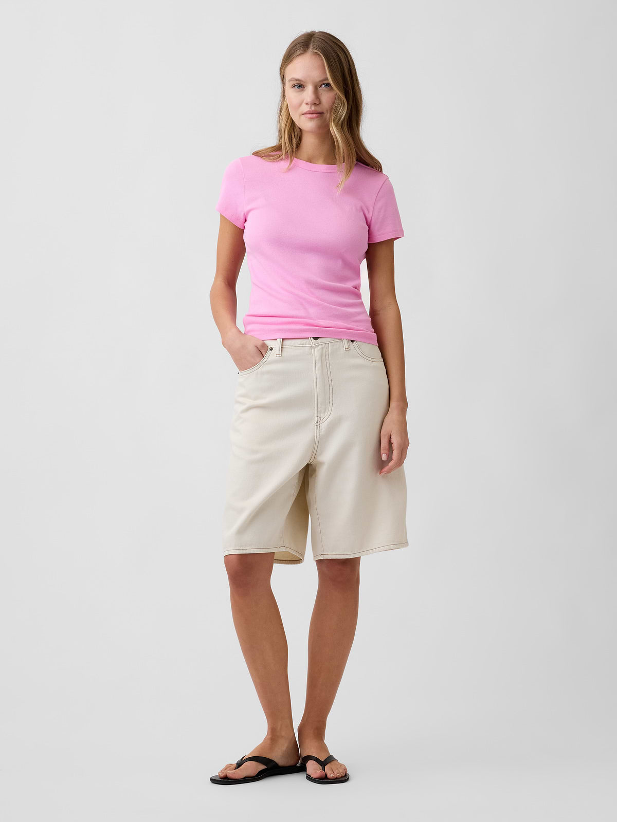 Modern Ribbed Crewneck T-Shirt