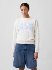 Gap Logo Sweatshirt - White Blue Floral