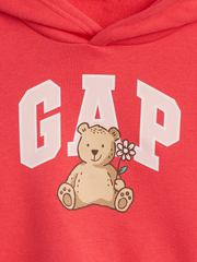 babyGap Relaxed Brannan Bear Logo Hoodie - Red Rose Bush