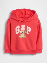 babyGap Relaxed Brannan Bear Logo Hoodie - Red Rose Bush