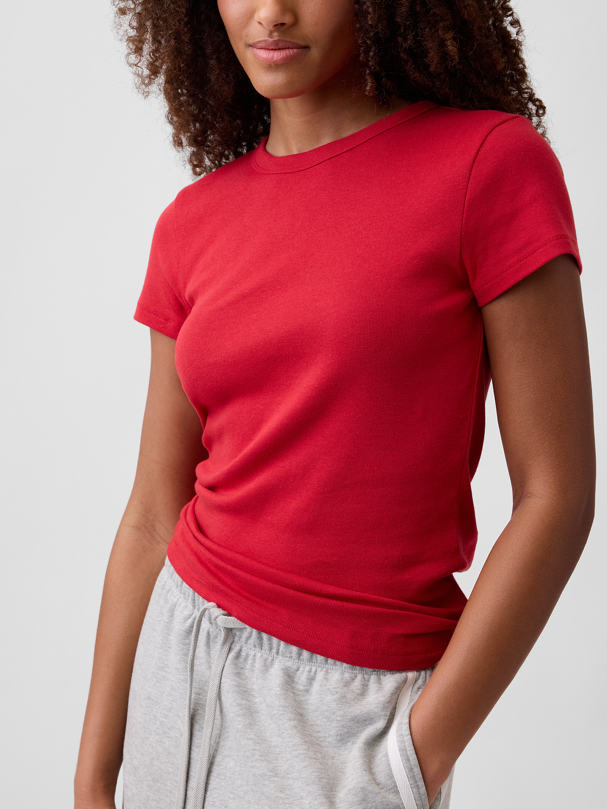 Modern Ribbed Crewneck T-Shirt