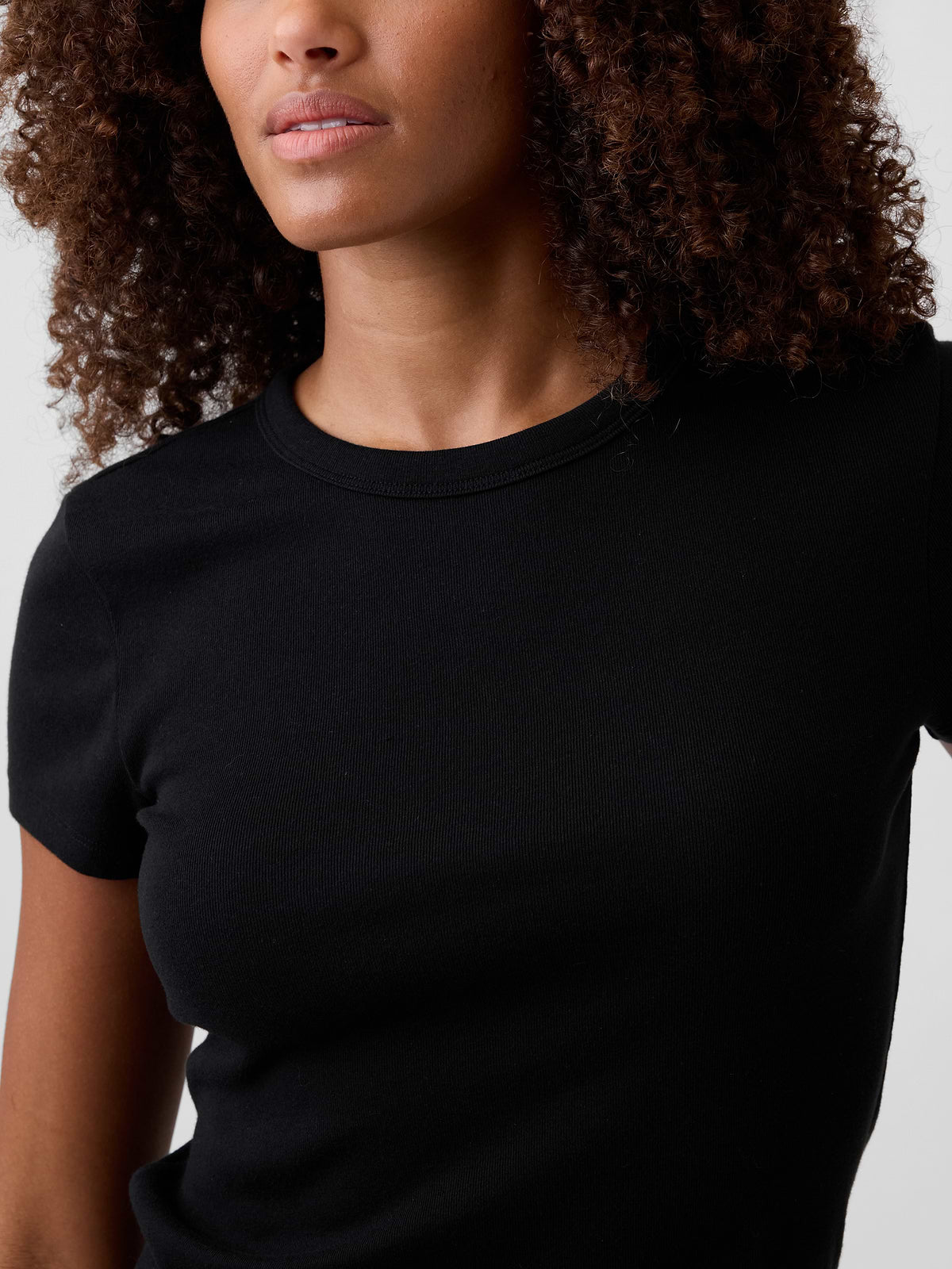 Modern Ribbed Crewneck T-Shirt