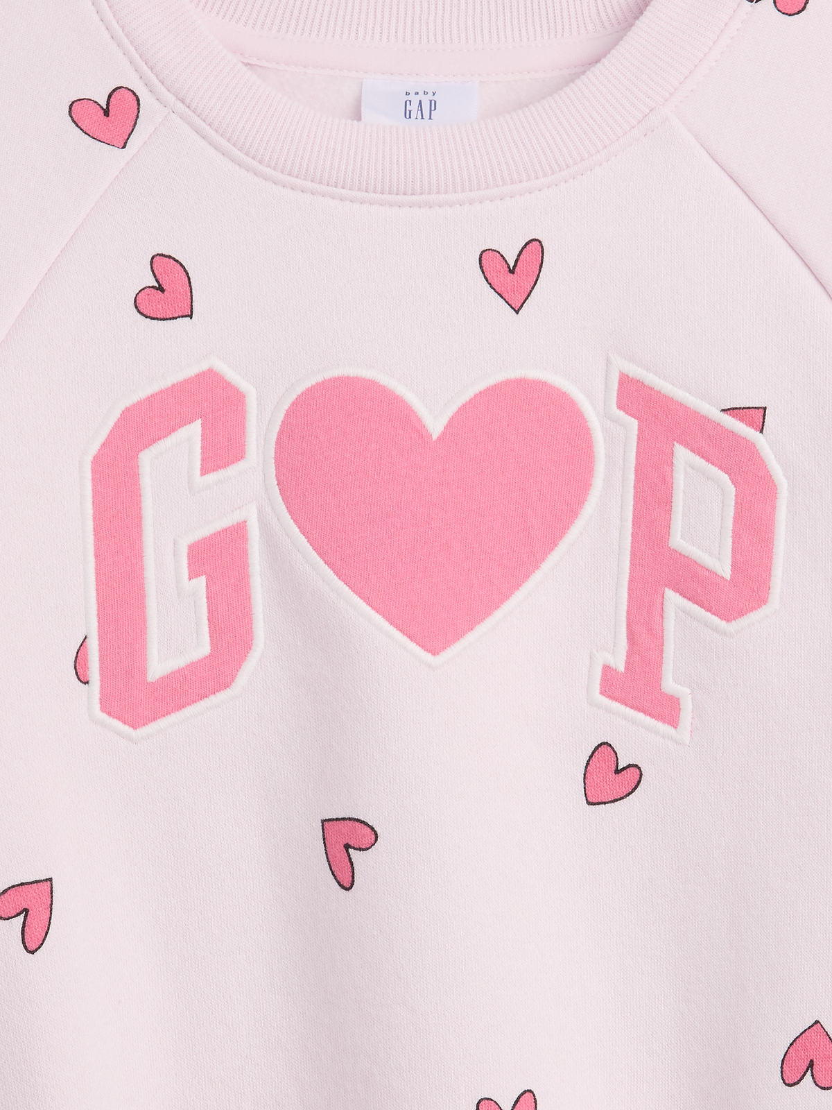 babyGap Print Crewneck Sweatshirt - Pink Dogwood Hearts