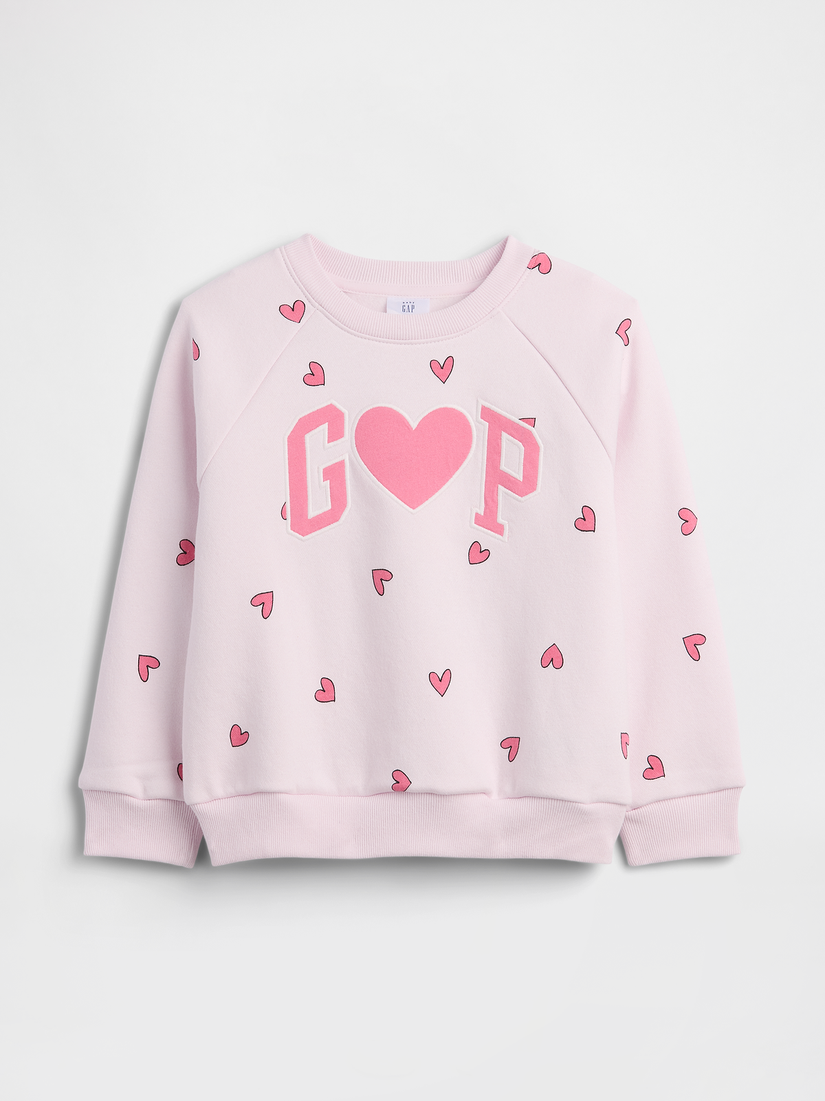 babyGap Print Crewneck Sweatshirt - Pink Dogwood Hearts