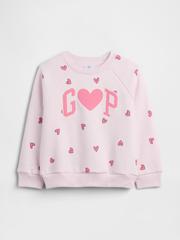 babyGap Print Crewneck Sweatshirt - Pink Dogwood Hearts