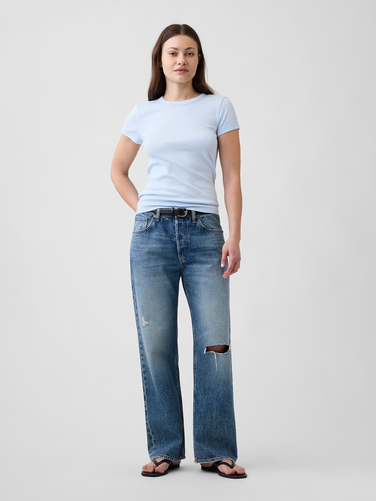 Modern Ribbed Crewneck T-Shirt