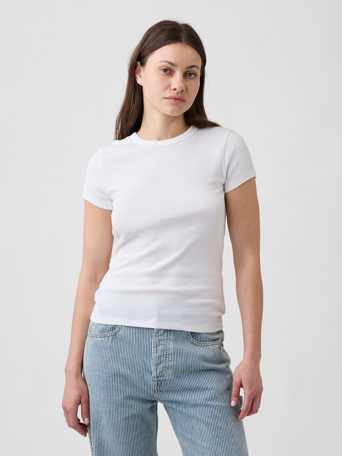 Modern Ribbed Crewneck T-Shirt - New Off White
