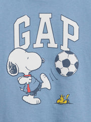 babyGap Peanuts Logo T-Shirt - Blue Suede Snoopy Woodstock Soccer