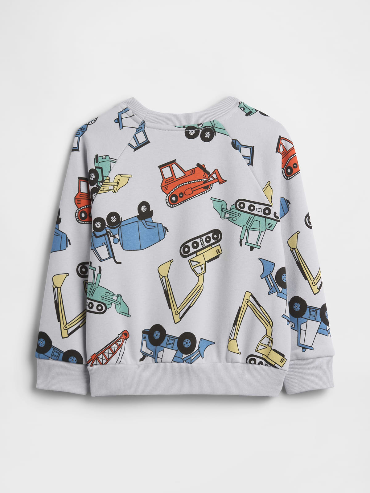 babyGap Print Crewneck Sweatshirt - Grey Matter Construction Trucks