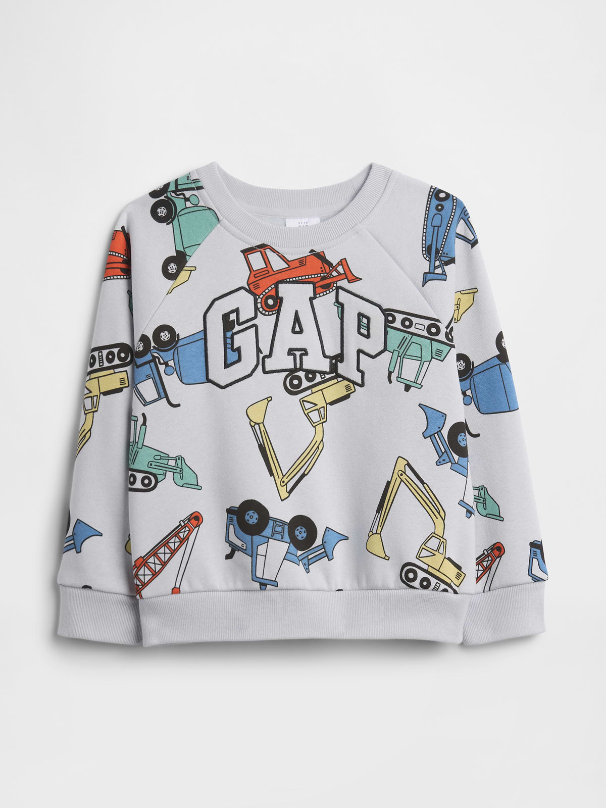 babyGap Print Crewneck Sweatshirt - Grey Matter Construction Trucks