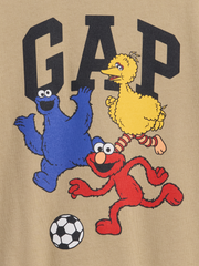 babyGap Sesame Street Logo T-Shirt - Iconic Khaki Elmo Big Bird Cookie Monster