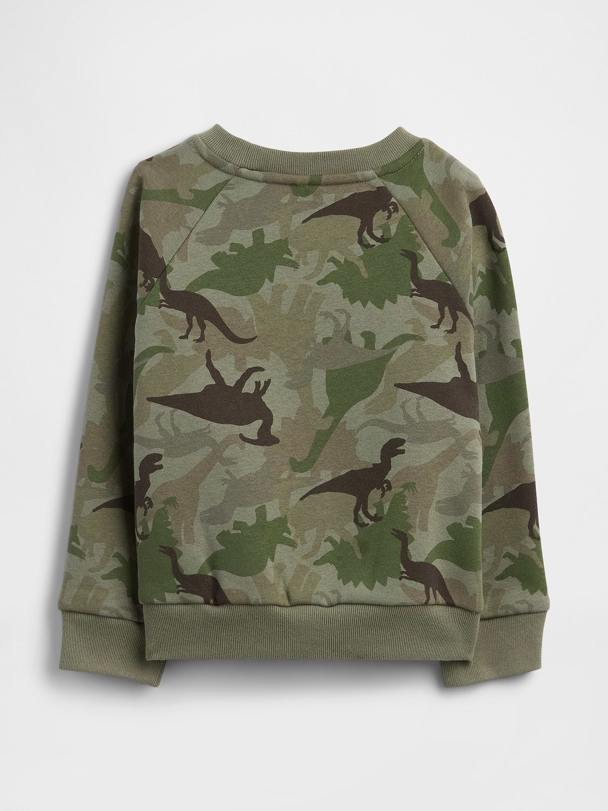 babyGap Print Crewneck Sweatshirt - Mesculen Green Dinosaurs Dark