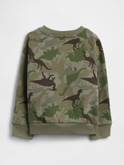 babyGap Print Crewneck Sweatshirt - Mesculen Green Dinosaurs Dark